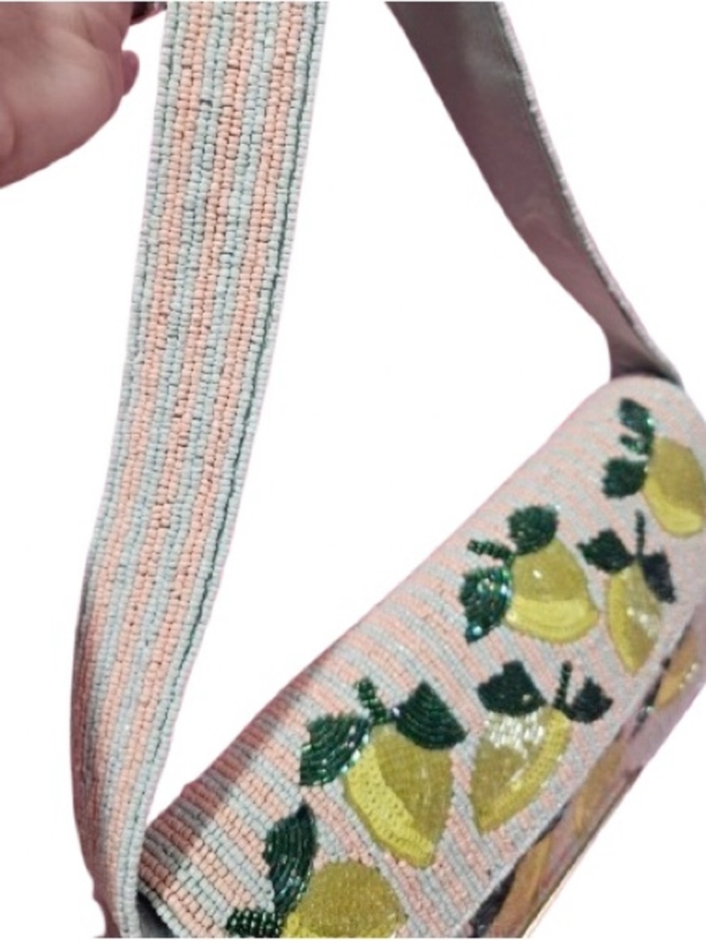 🆕- Lemon Viral Hand-Beaded Shoulder Bag. NWT - Picture 10 of 14
